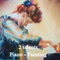 2 talents ! piano painting